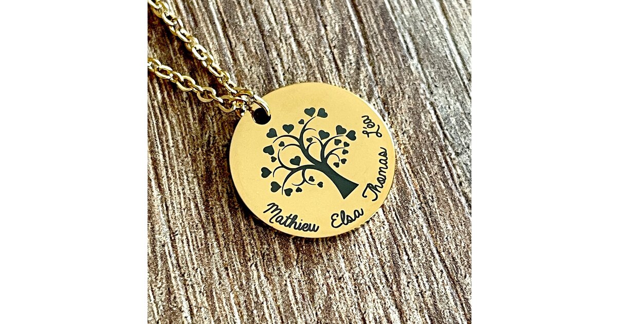 Médaille Arbre De Vie Avec Prénoms